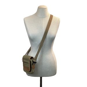 Vintage L. L. Bean Canvas Leather Crossbody Bag.  SMALL ONE